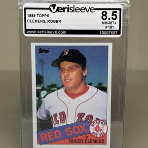 Roger Clemens 1985 Topps Rookie #181 Boston Red Sox Verisleeve Graded 8.5 NM-MT+
